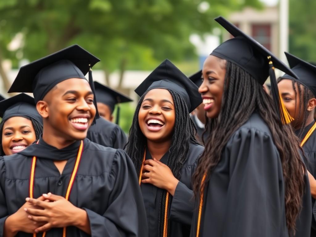 Graduates celebrating at the Life Link graduation ceremony